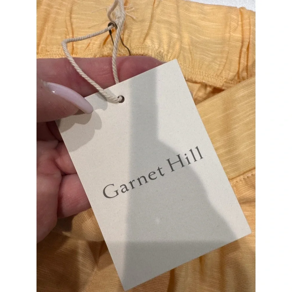 NWT Garnet Hill Orange Linen Wide Leg Cropped Pants XS Sleepwear‎
